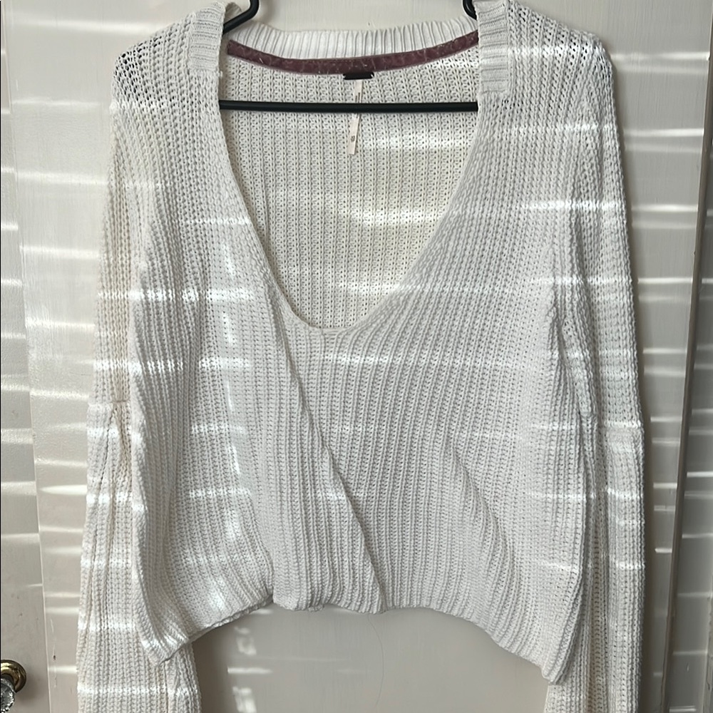 Free People White Knit Sweater